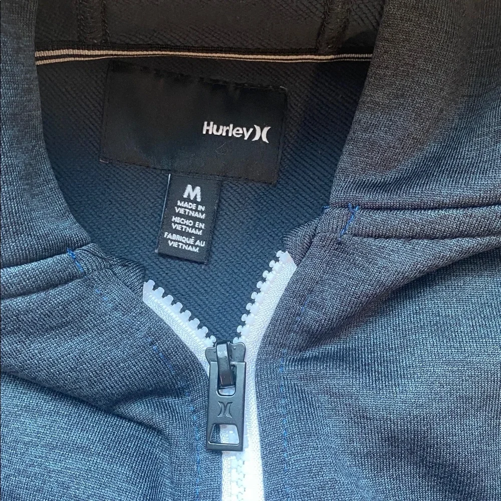 Hurley Black and Blue Full-Zip Hoodie with pockets boys size medium